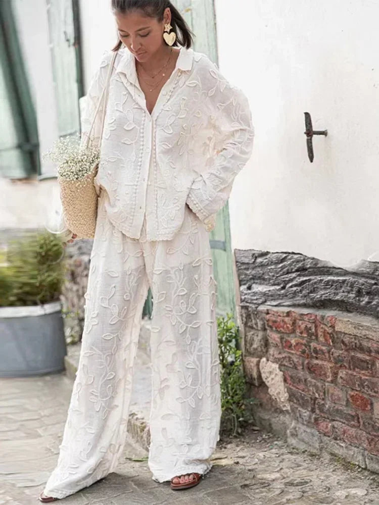 Zenzi - Geborduurde Tweedelige Set