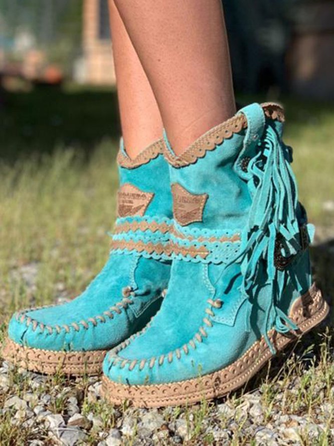 Boho westernlaarzen met franjes