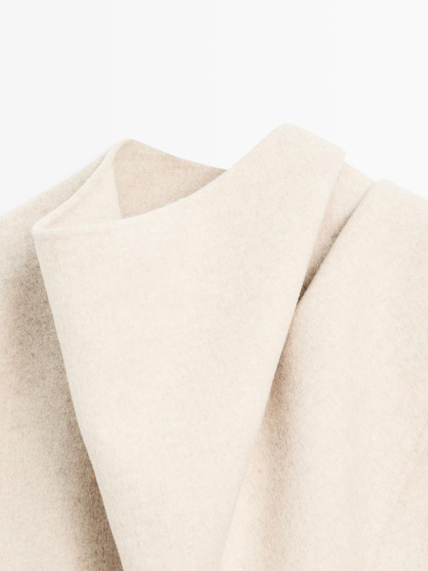 Saskia Jas | Dames Asymmetrische Jas met Sjaaldetail in Wolmix