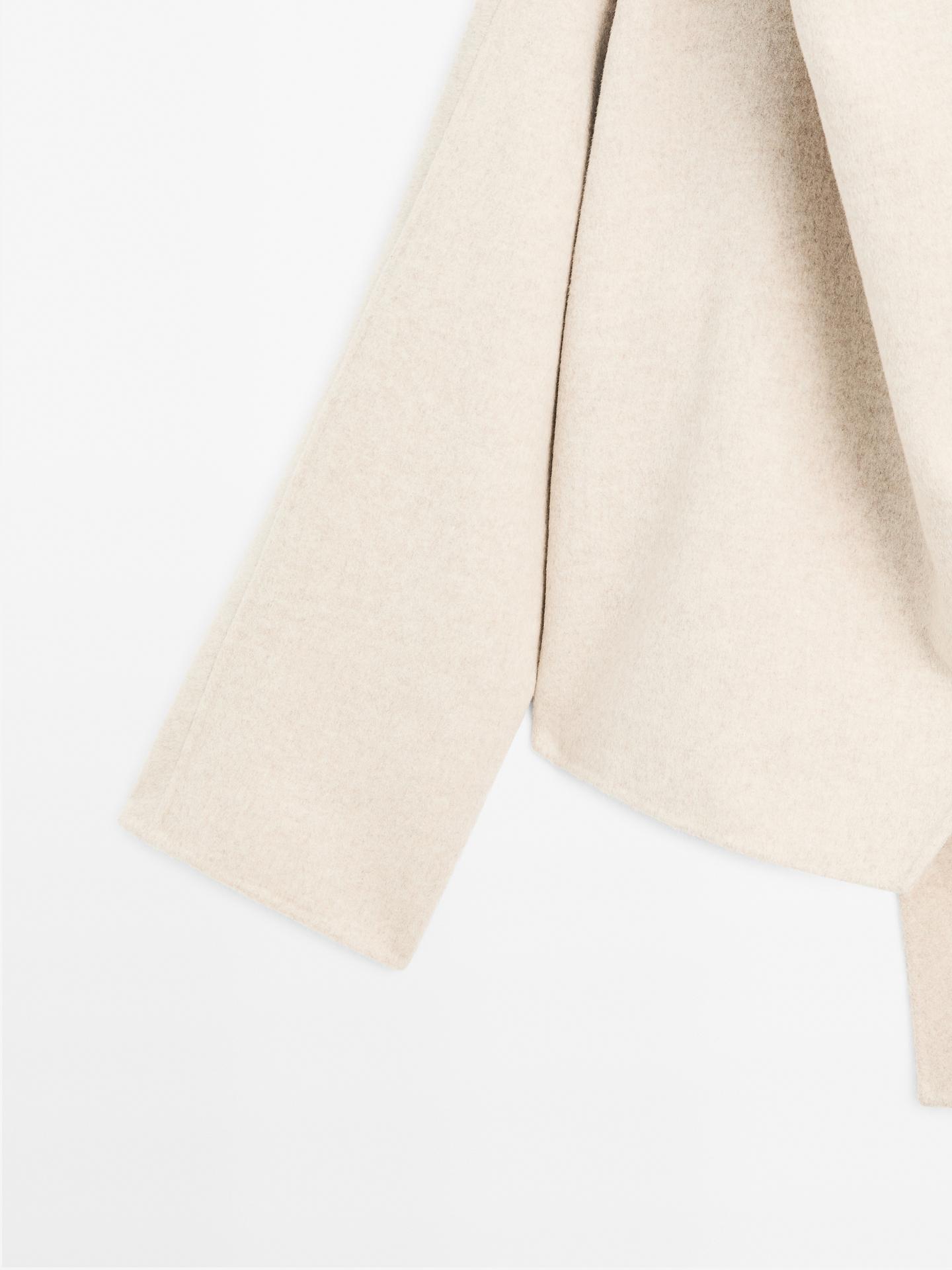 Saskia Jas | Dames Asymmetrische Jas met Sjaaldetail in Wolmix