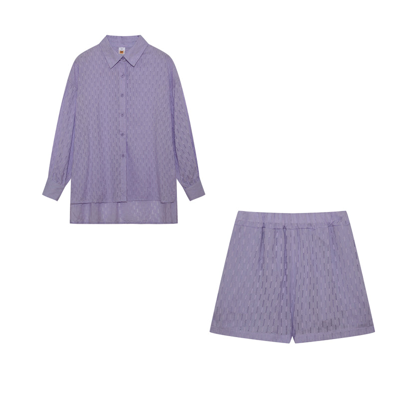 Amila - Dames set met losvallende blouse en luchtige short