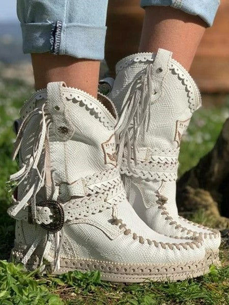 Boho westernlaarzen met franjes
