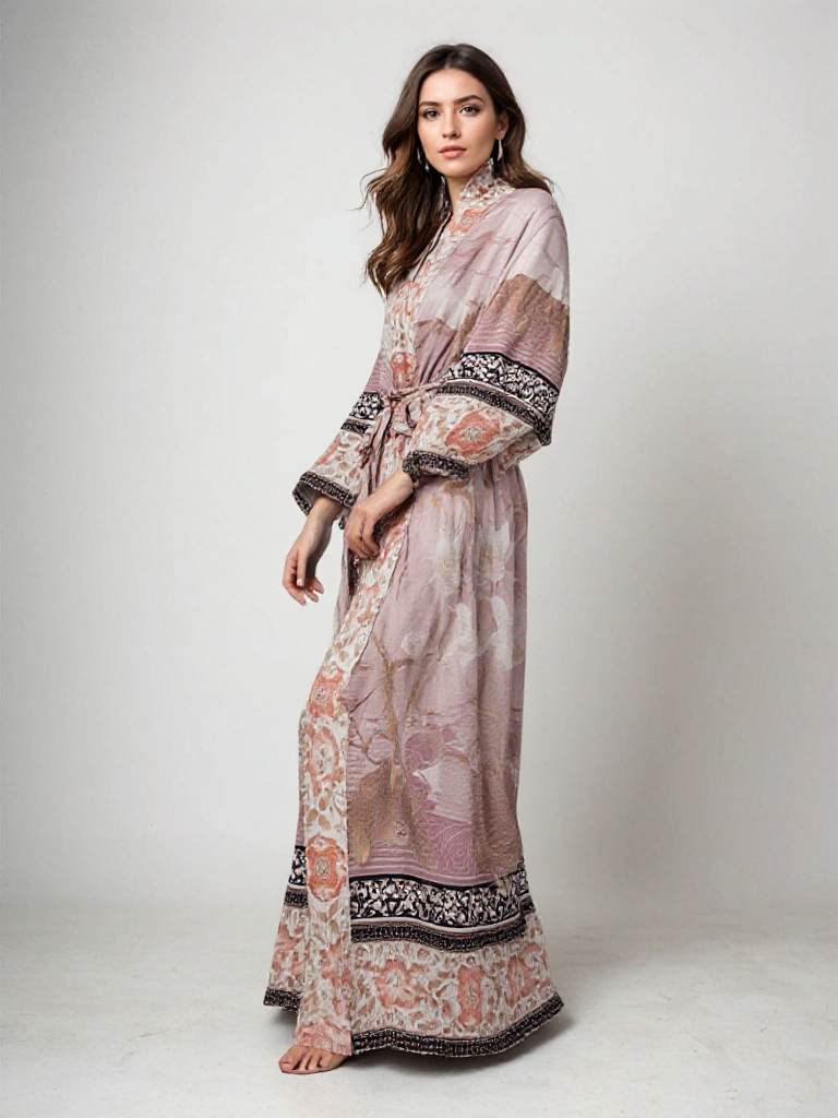 Christa | Dames Kimono met Bloemenprint en Strikceintuur – Luchtig & Feminine