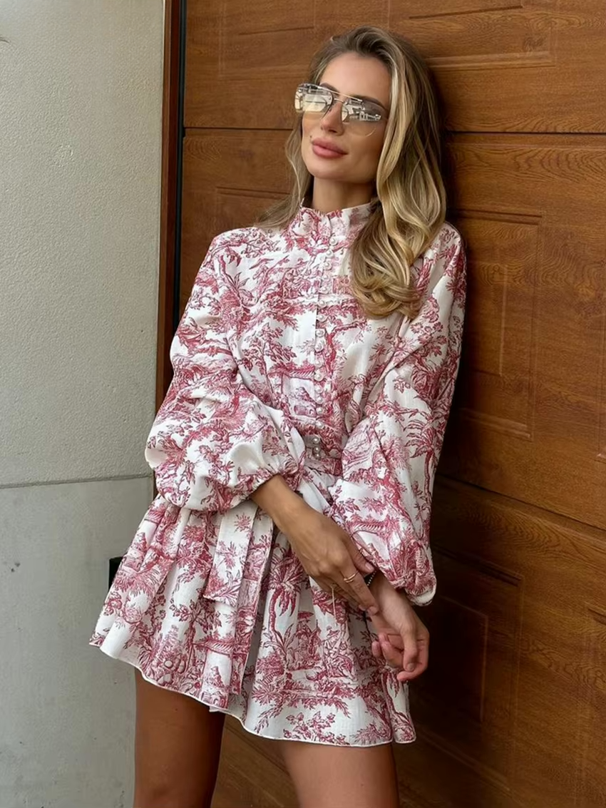 Liz | Damesjurk met vintage print en romantische A-lijn – perfect voor lente &amp; zomer
