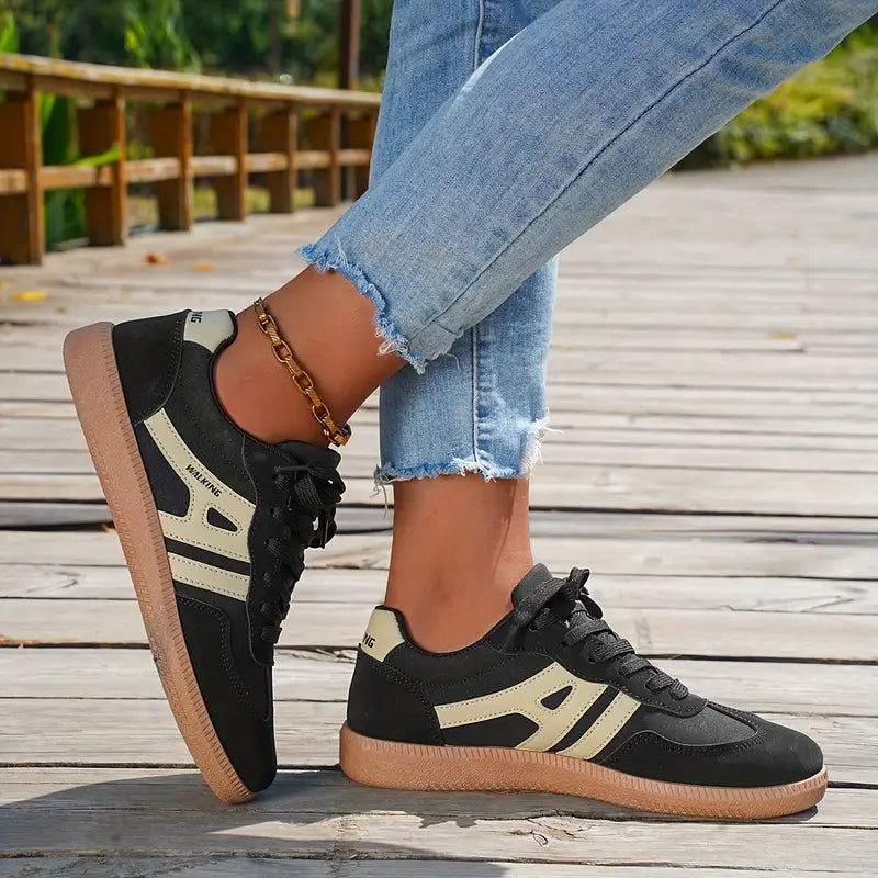 Casual sneakers dames | Comfortabele veterschoenen met flexibele zool