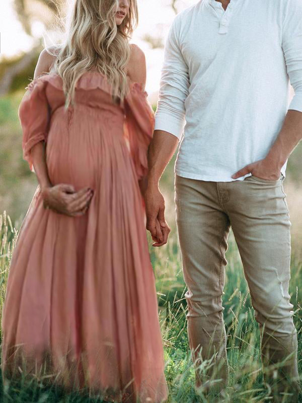 Anne-elise | Off-Shoulder Maxi Zwangerschapsjurk