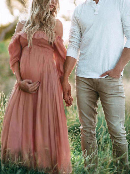 Anne-elise | Off-Shoulder Maxi Zwangerschapsjurk