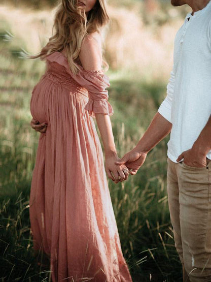 Anne-elise | Off-Shoulder Maxi Zwangerschapsjurk