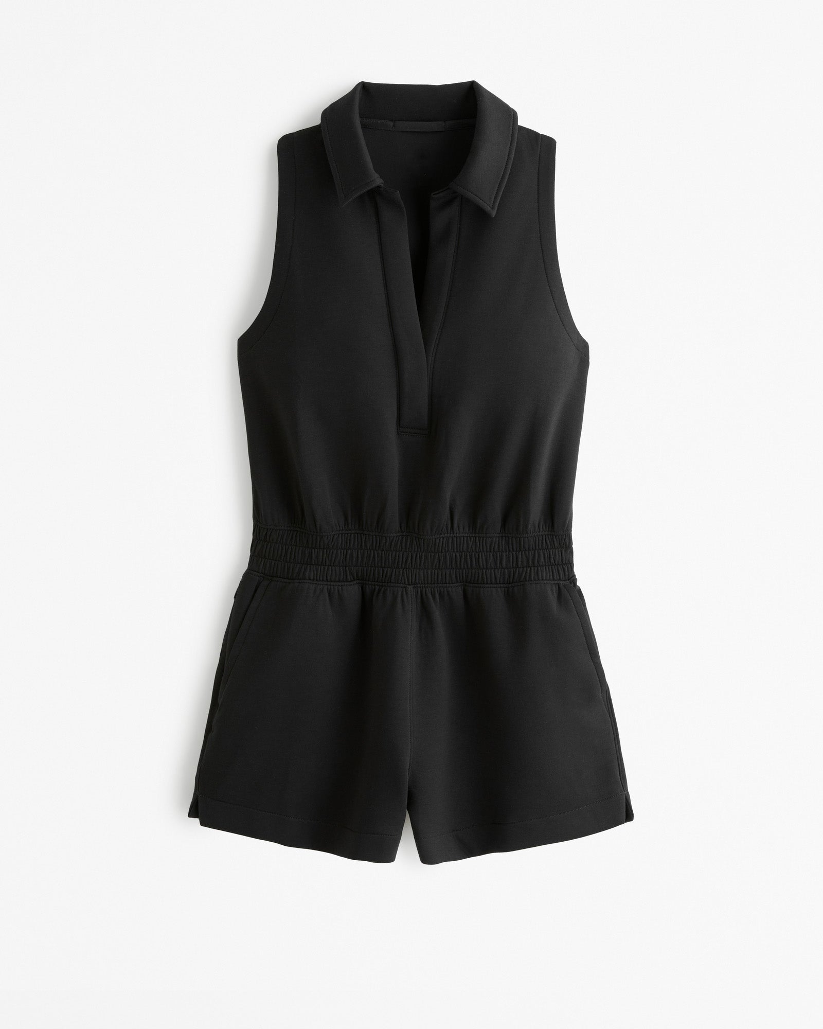 Emke | Dames Knit Polo Romper met Elastische Taille – Sportieve Romper met Polo Kraag
