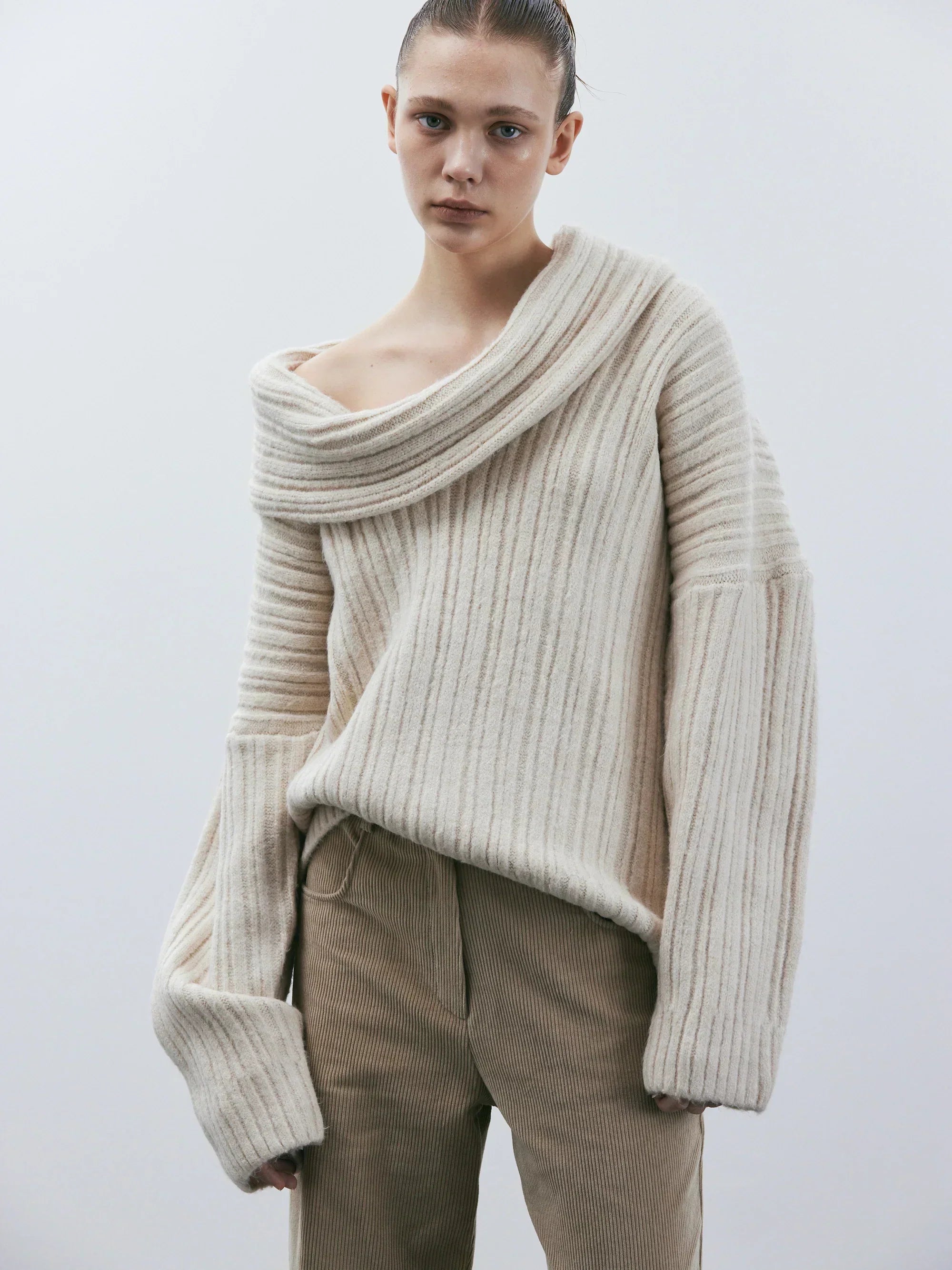 Oversized Wollen Trui | Dames Trui met Ademend Warmtecomfort en Klassiek Breipatroon