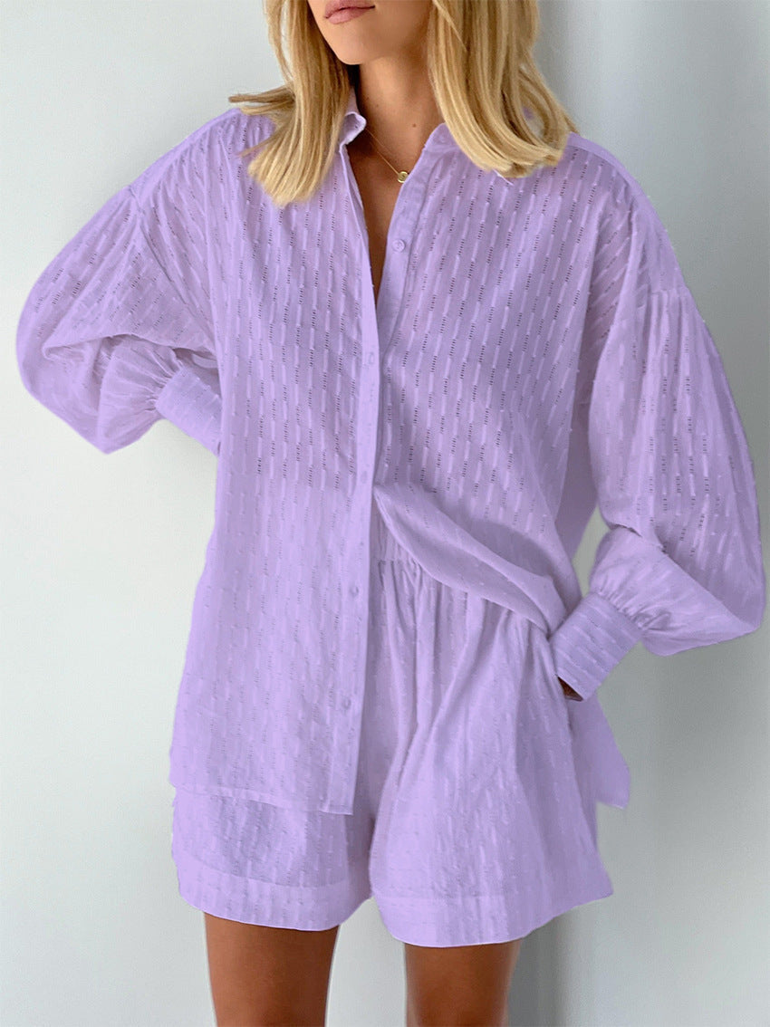 Amila - Dames set met losvallende blouse en luchtige short