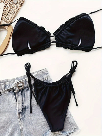 Leonella - Geplooid verstelbaar bikini setje voor dames | Perfect voor de zome