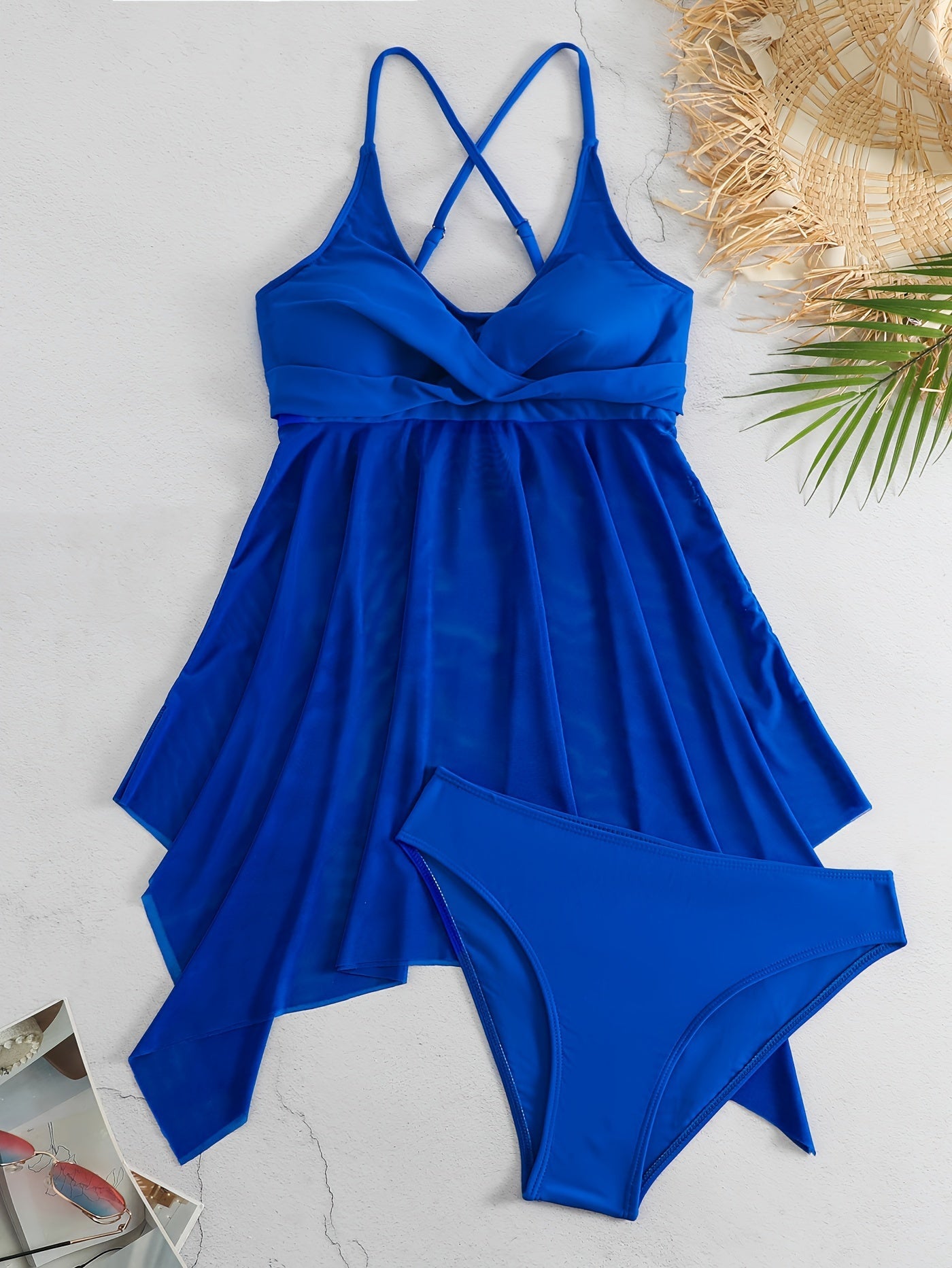 Hilde Bikini Set | Criss Cross bikini voor dames met transparante mesh rok – luchtig en elegant