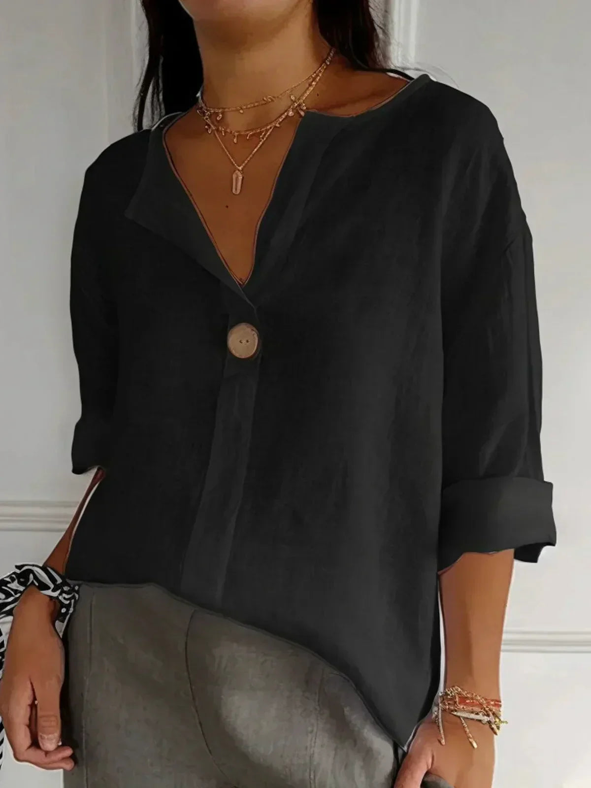 Dames Getailleerde Blouse – Casual voor Dagelijks Gebruik