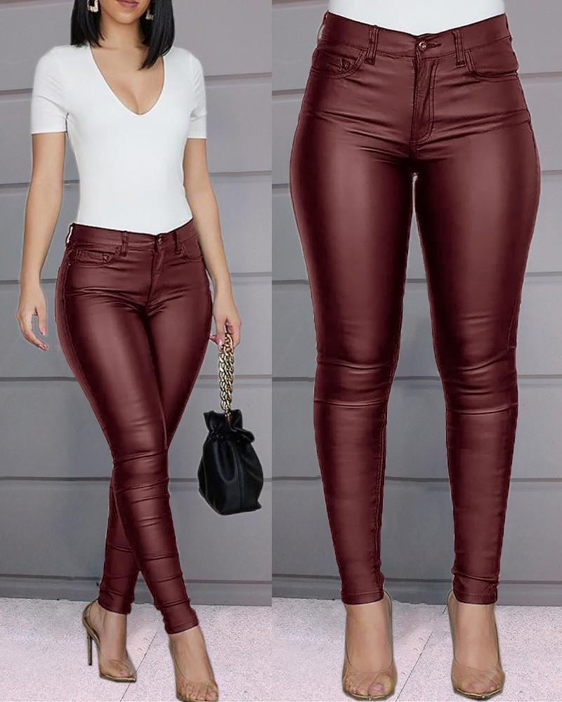 Jeltje | Dames Lederbroek – High-Waist Stretch met figuurvormende pasvorm