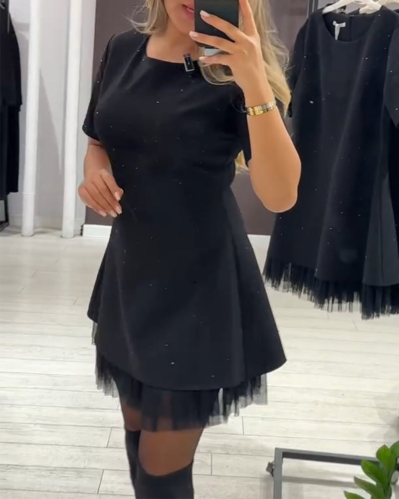 Feestjurk voor dames - Patchwork, casual voor avondkleding