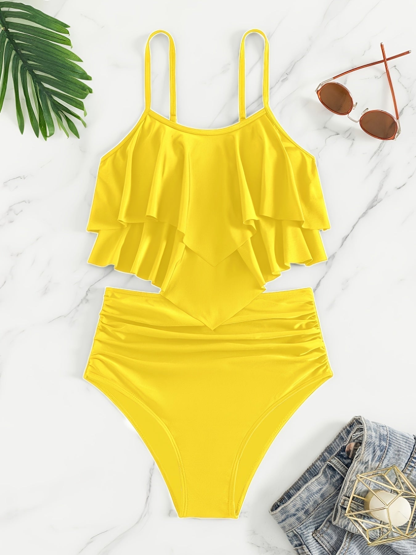 Gerimpelde gelaagde bikini voor dames