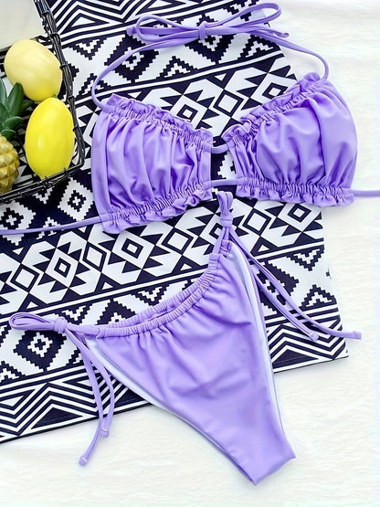 Leonella - Geplooid verstelbaar bikini setje voor dames | Perfect voor de zome