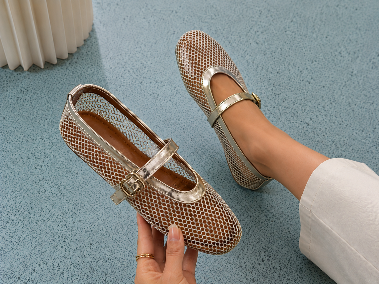 Dames Ballerina – Casual, Geschikt voor Lente en Zomer, Met Gespje en Comfortabele Pasvorm