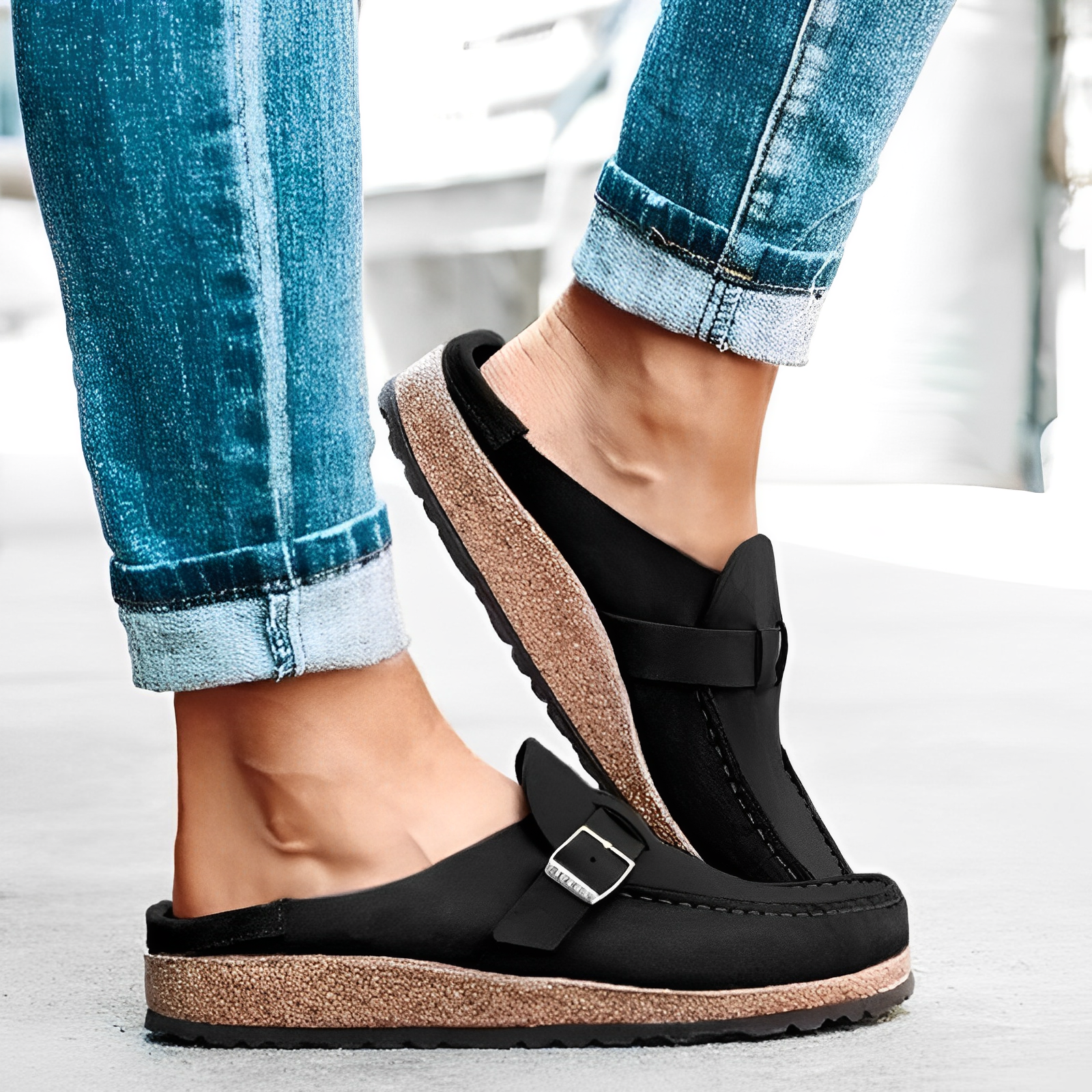 Herlinde | Dames Sandalen met Korkvoetbed – Stijlvolle & Comfortabele Stadssandal