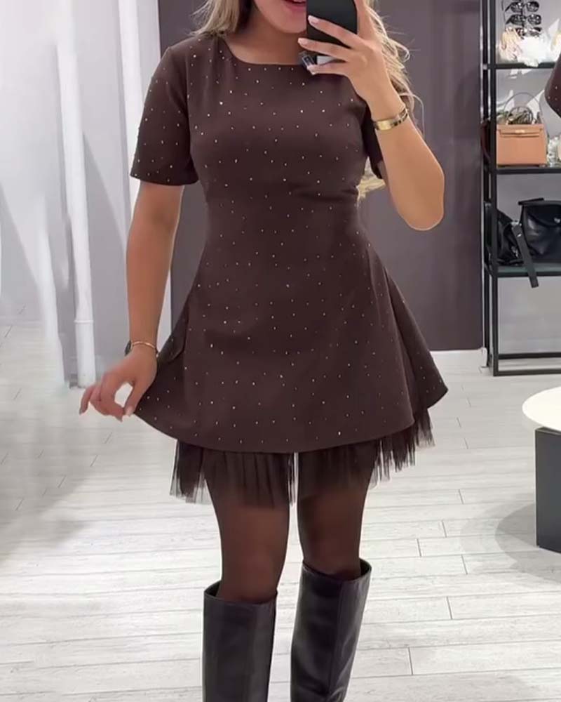 Feestjurk voor dames - Patchwork, casual voor avondkleding