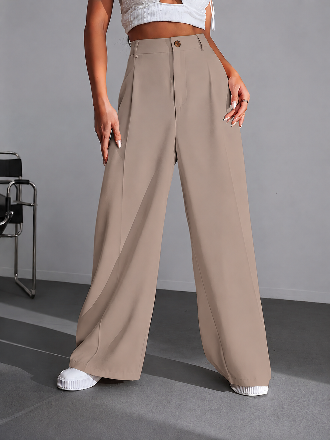 Iara - Hoge Taille Broek Met Wijde Pijpen