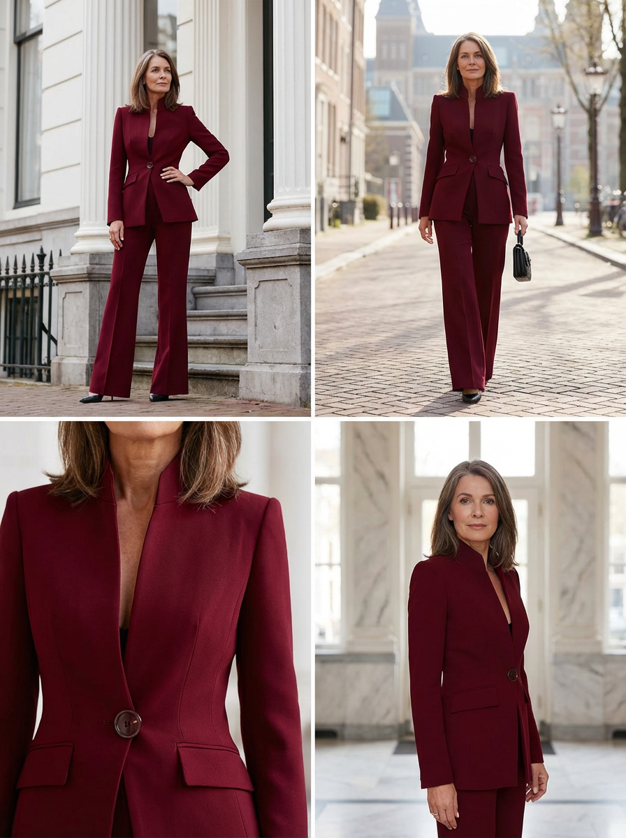 Dames Elegant Pak – Vrouwelijke Pasvorm, Geschikt voor Werk en Formele Gelegenheden