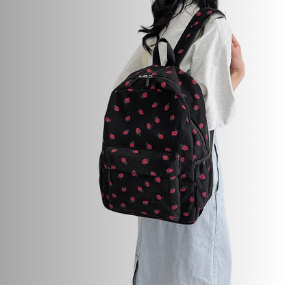 Tyra | Rugzak met aardbeienprint