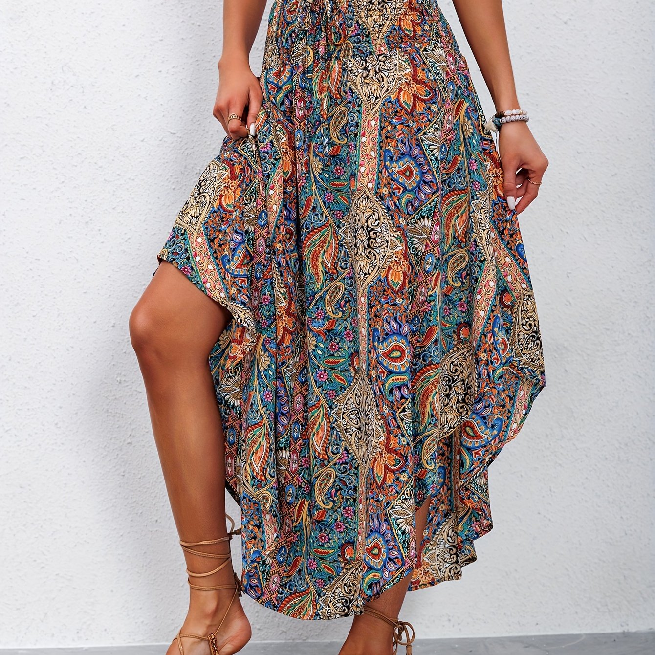 Berdien | Dames Rok met Hoge Taille en Paisleyprint – Elegant Bohemian Design voor Lente en Zomer