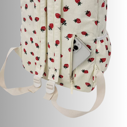 Tyra | Rugzak met aardbeienprint