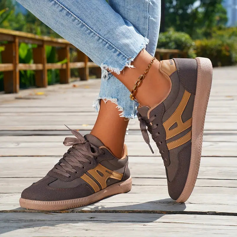 Casual sneakers dames | Comfortabele veterschoenen met flexibele zool