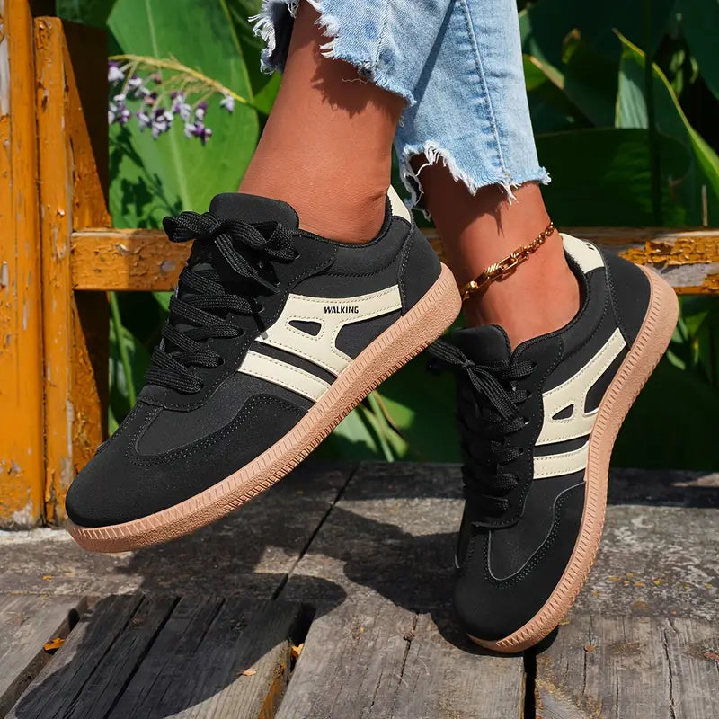 Casual sneakers dames | Comfortabele veterschoenen met flexibele zool