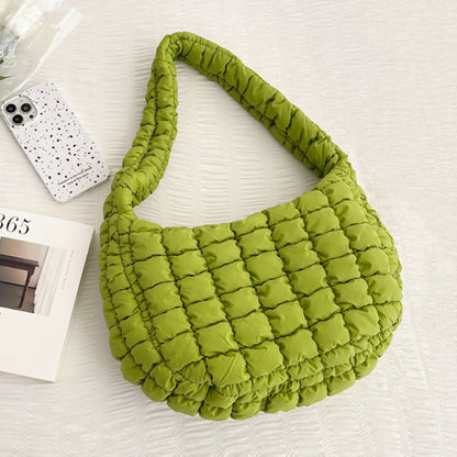 Stijlvolle effen puffer schoudertas voor dames