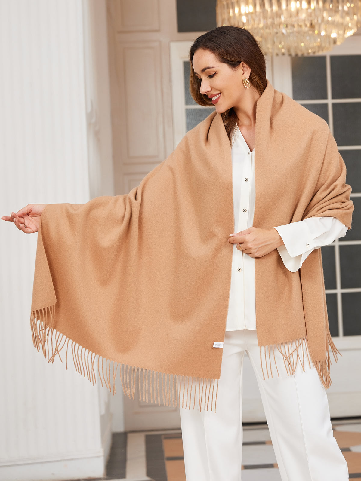 Dikra Wollen Sjaal | Dames Sjaal met Elegante Franje en Luxe Warmte