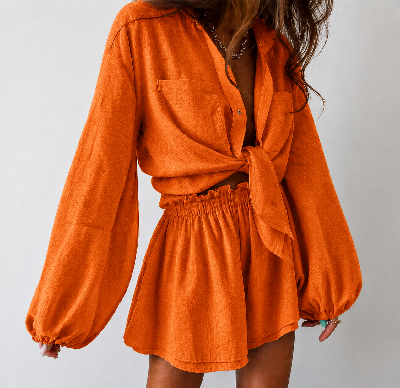 Esmée | Wikkeljurk Dames – Mini Lengte – Overhemdkraag – Lange Mouwen – Elegante Pasvorm