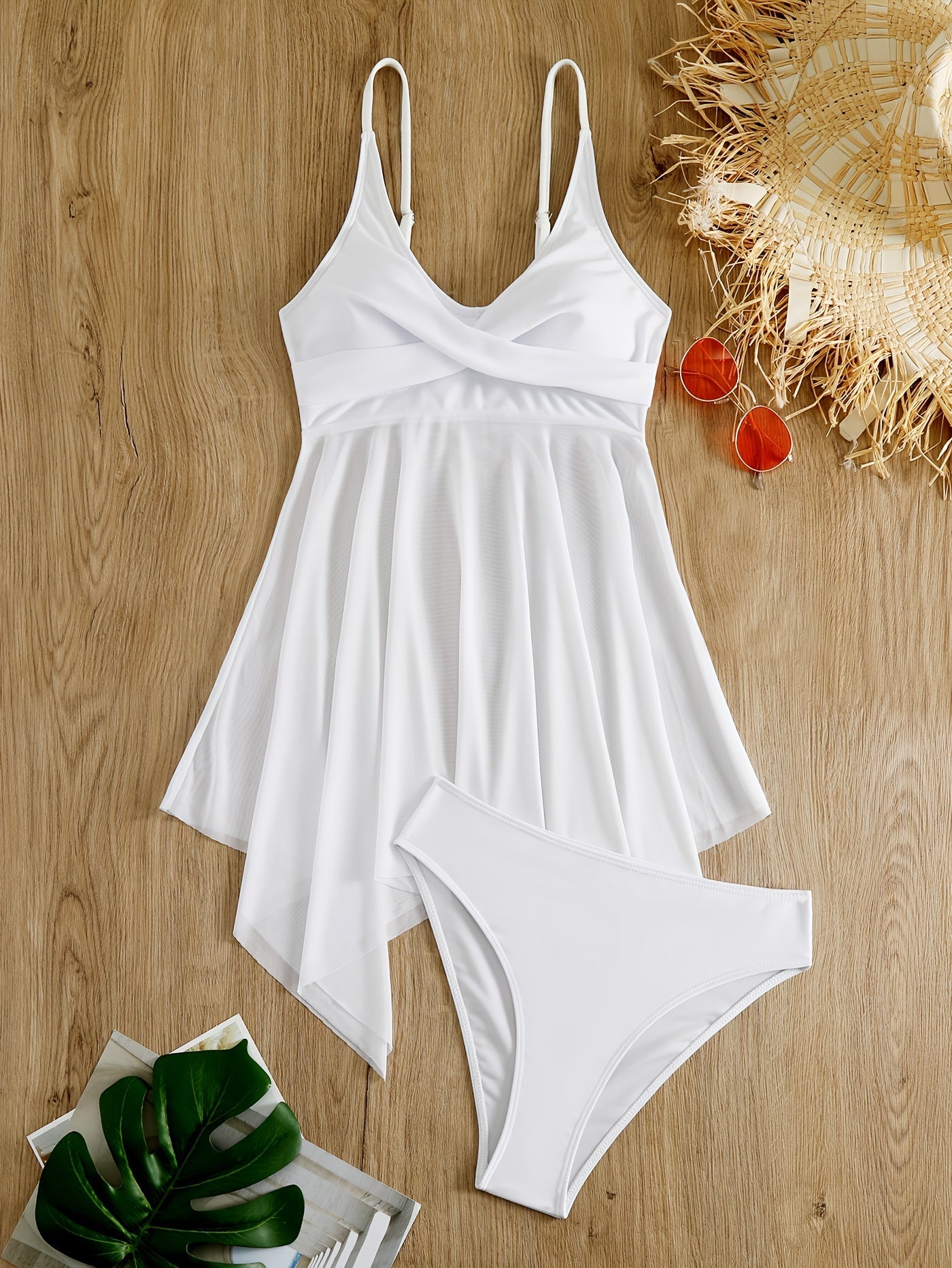 Hilde Bikini Set | Criss Cross bikini voor dames met transparante mesh rok – luchtig en elegant