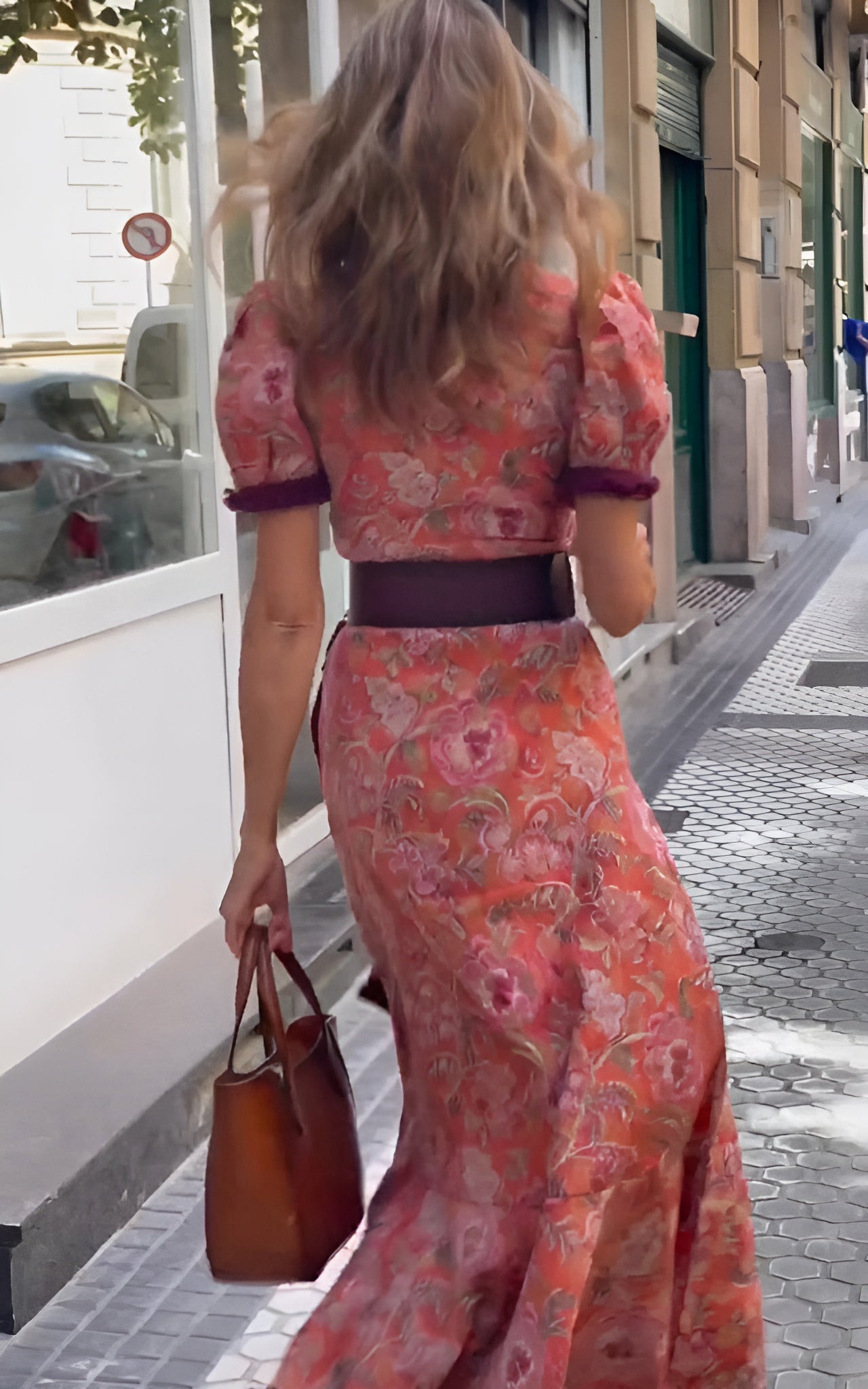 Dames Maxi Jurk met Bloemenprint en Strikceintuur bij Taille