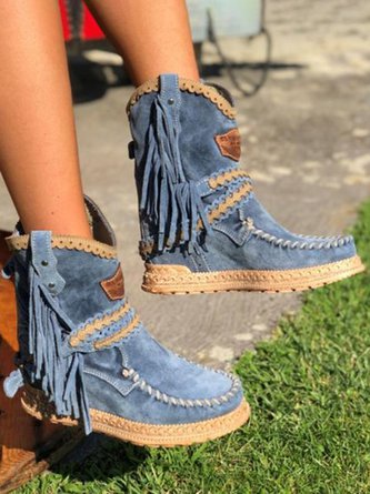 Boho westernlaarzen met franjes
