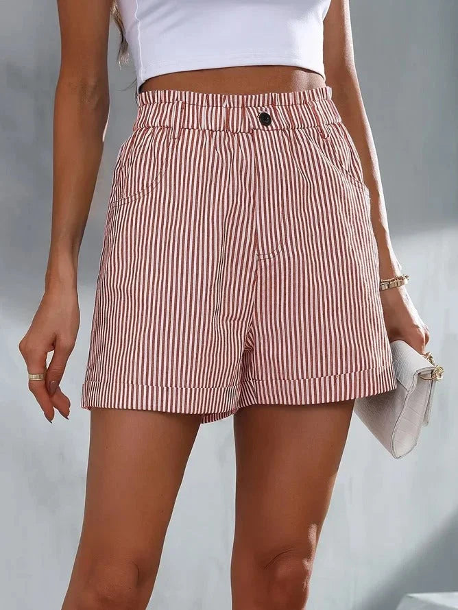 JELTE | Casual Gestreepte Korte Broek voor Dames