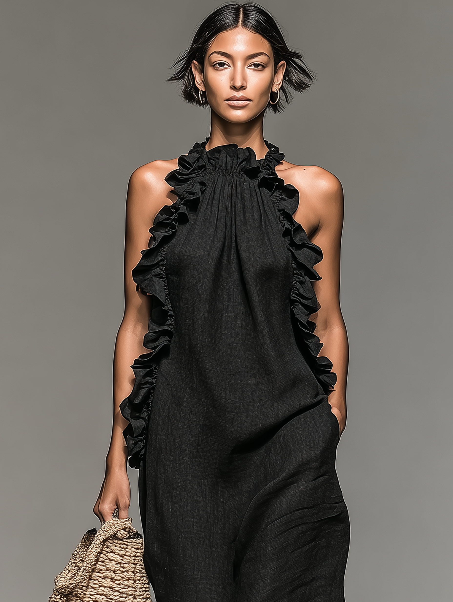Dames Maxi Jurk met Volant Mouwloos Zomerjurk