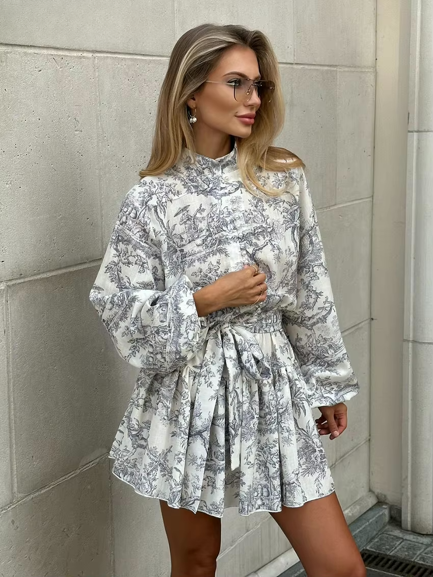 Liz | Damesjurk met vintage print en romantische A-lijn – perfect voor lente &amp; zomer