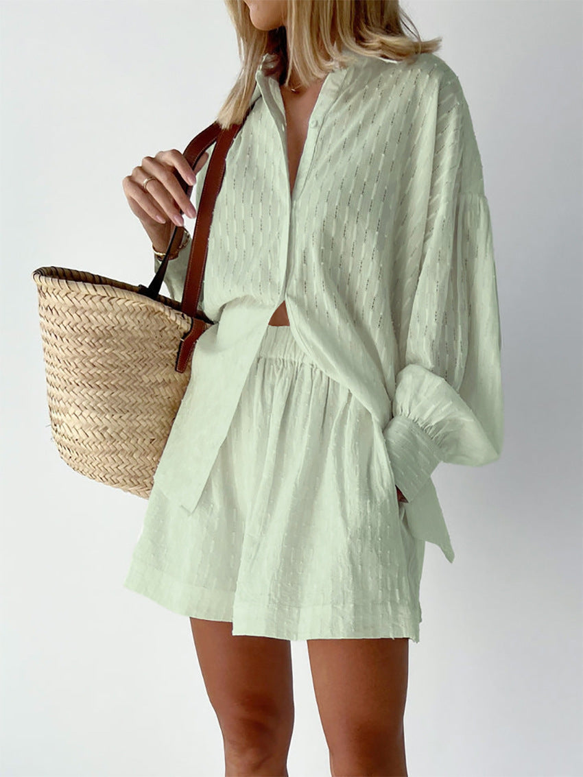 Amila - Dames set met losvallende blouse en luchtige short