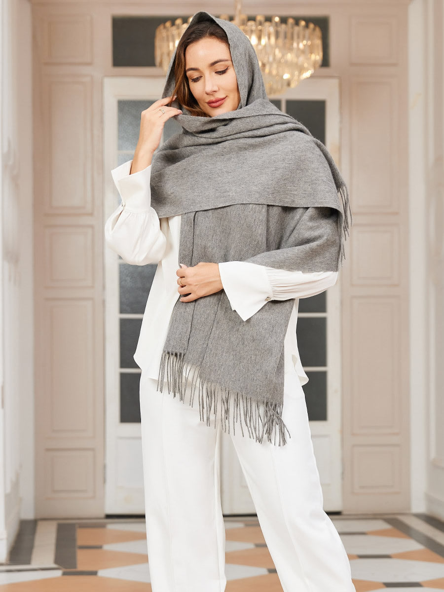 Dikra Wollen Sjaal | Dames Sjaal met Elegante Franje en Luxe Warmte
