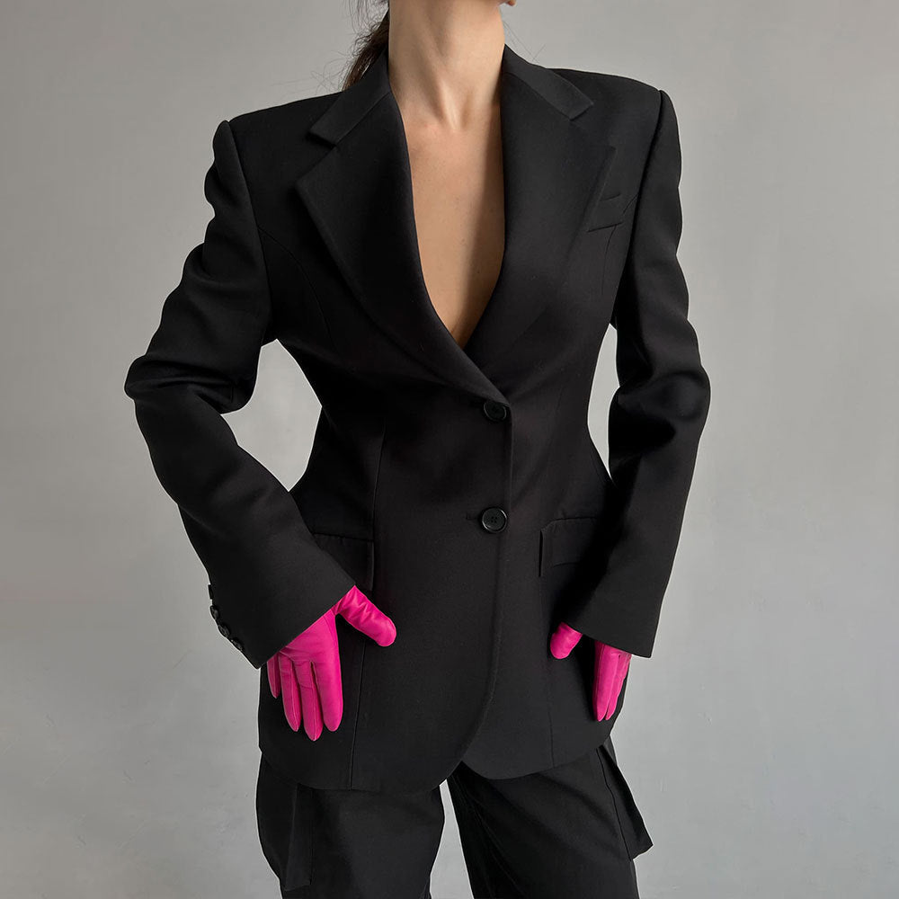 Getailleerde Zwarte Blazer voor Dames