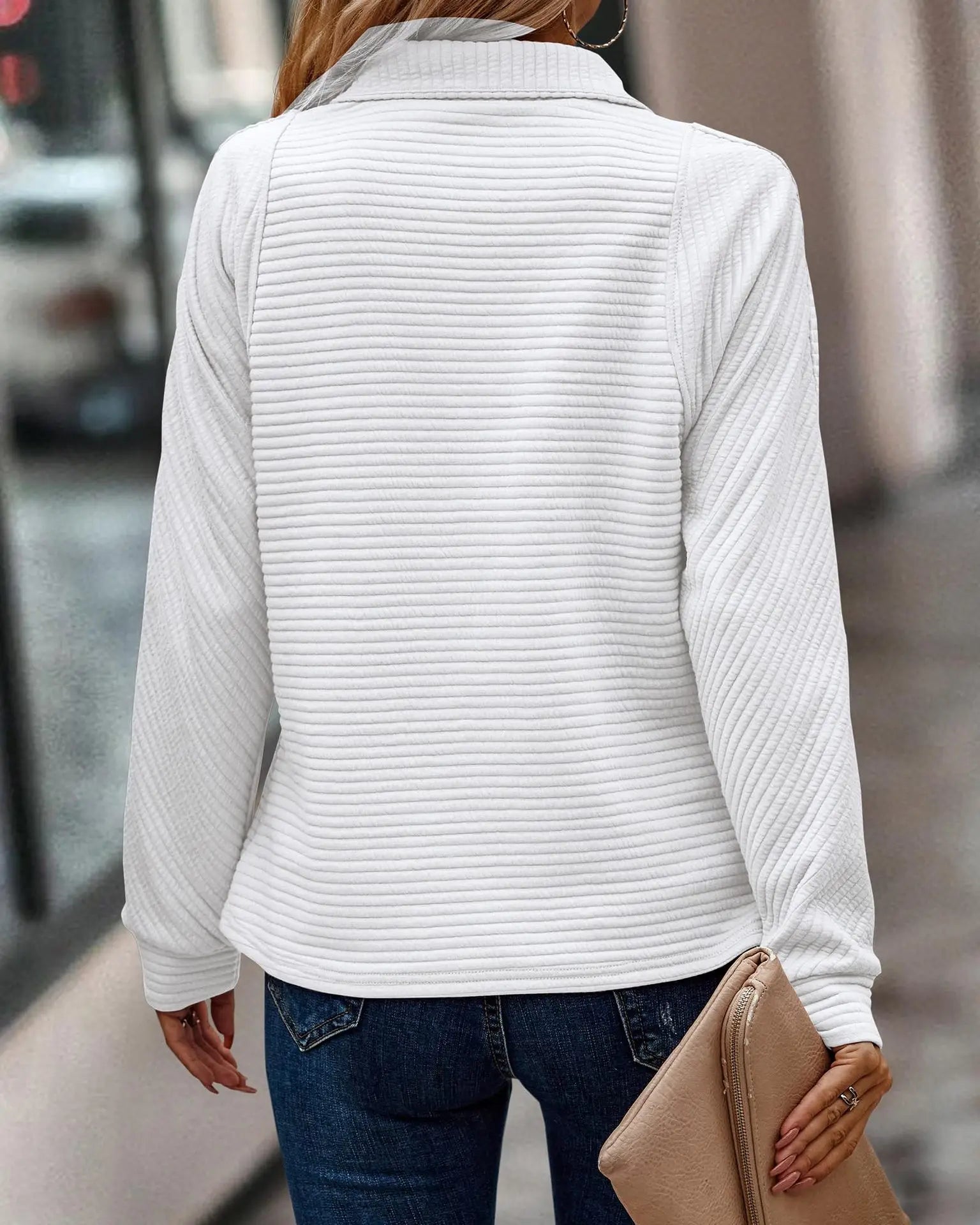 Dames halfzip trui | V-hals met ritssluiting en comfortabele pasvorm