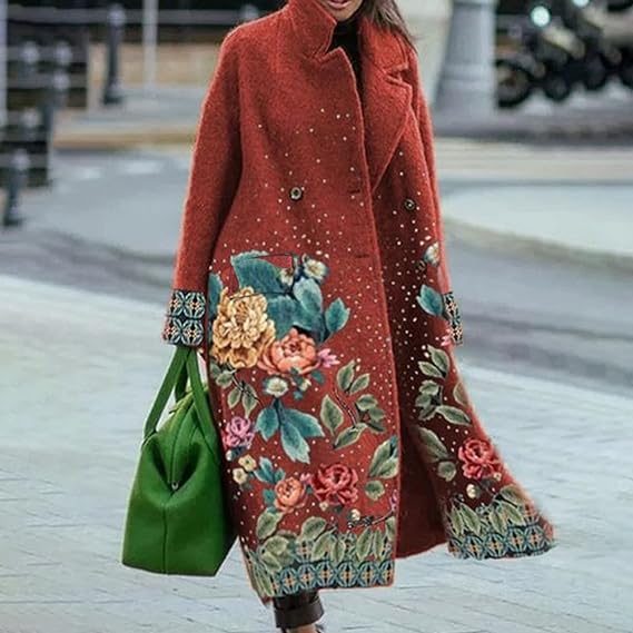 Dames Lange Mantel – Elegante Jassen van Katoen voor Elegante Gelegenheden