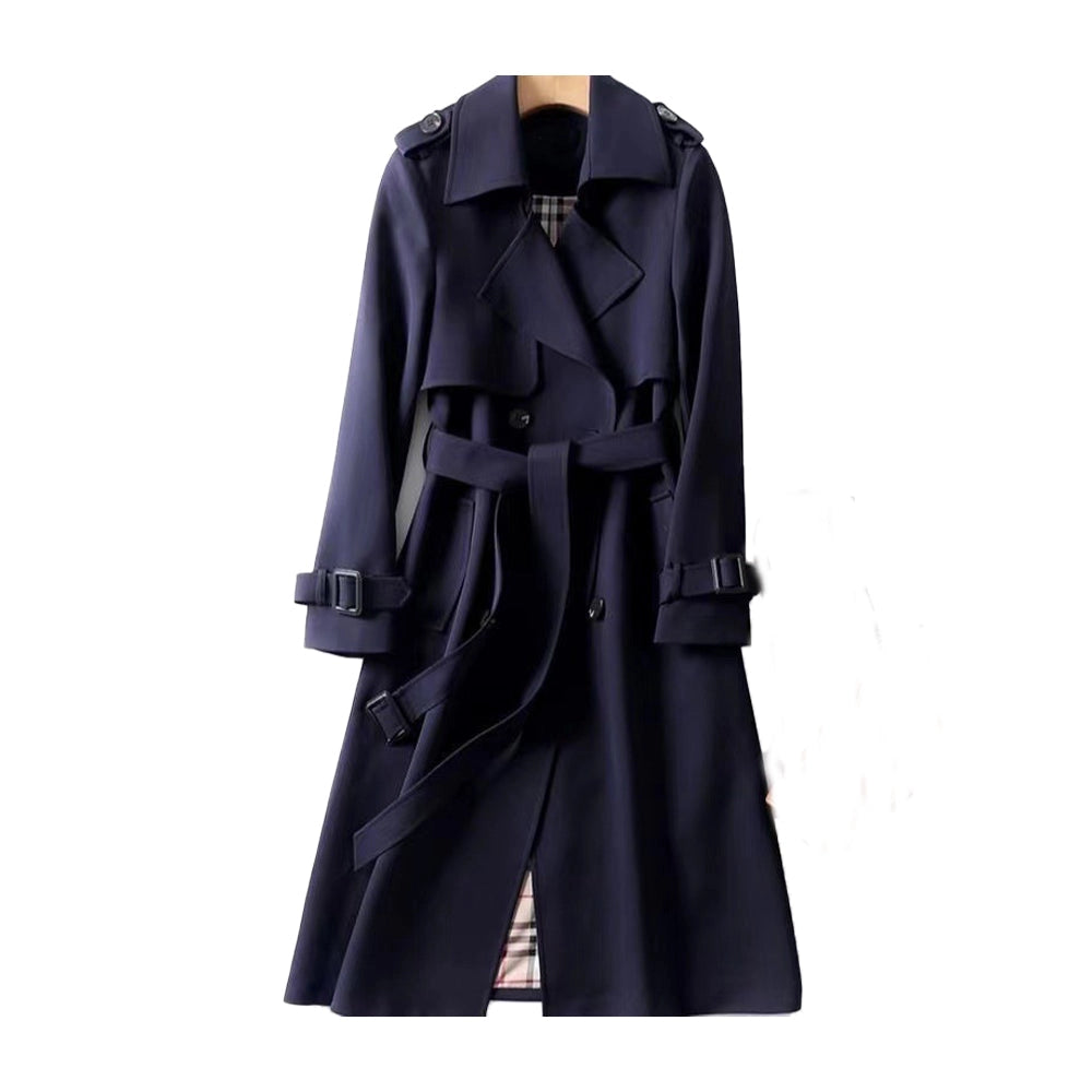 Dames Dubbelrijige Trenchcoat met Ceintuur – Klassiek, Tijdloze Jas