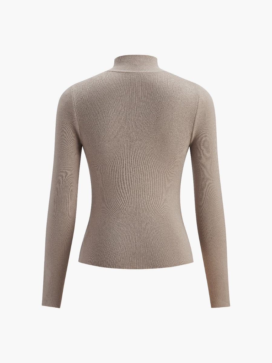Dames Comfortabele Mock Neck Top – Effen, Casual voor Lente