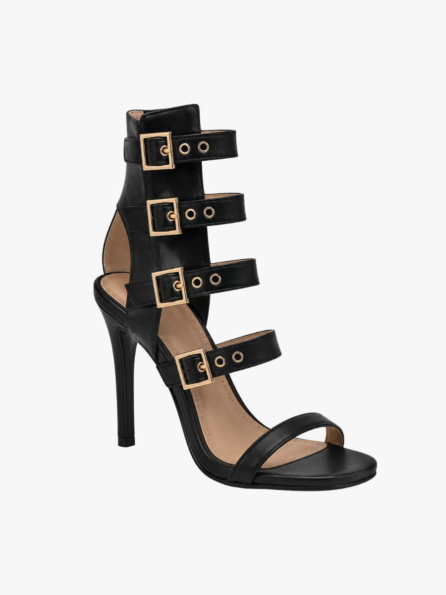 Dames Sandalen met Hakken en Bandjes - Gladiator Stijl met Gespen