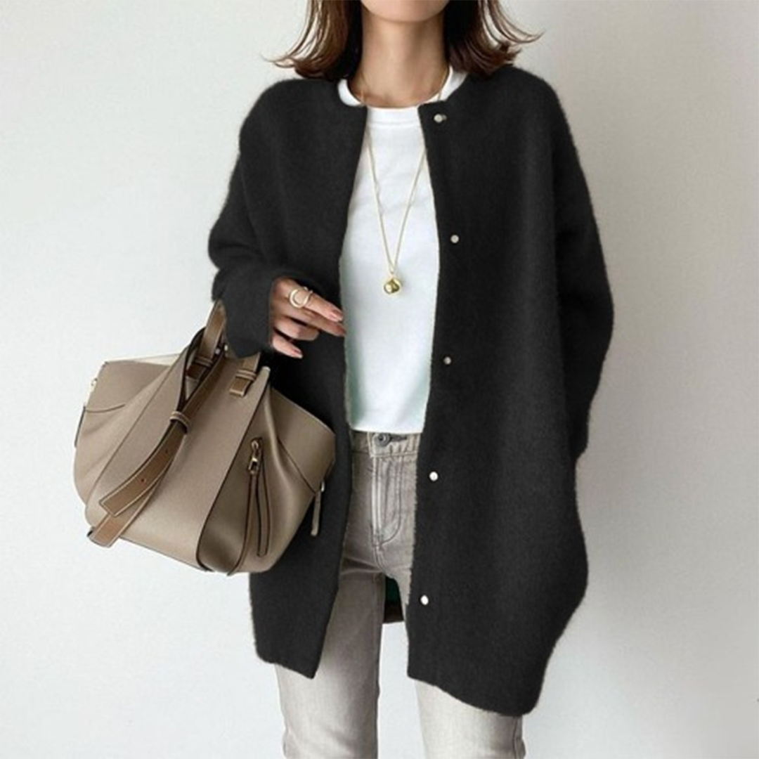 Gebreid Vest | Dames Cardigan met Zacht Acrylmix en Lange Mouwen